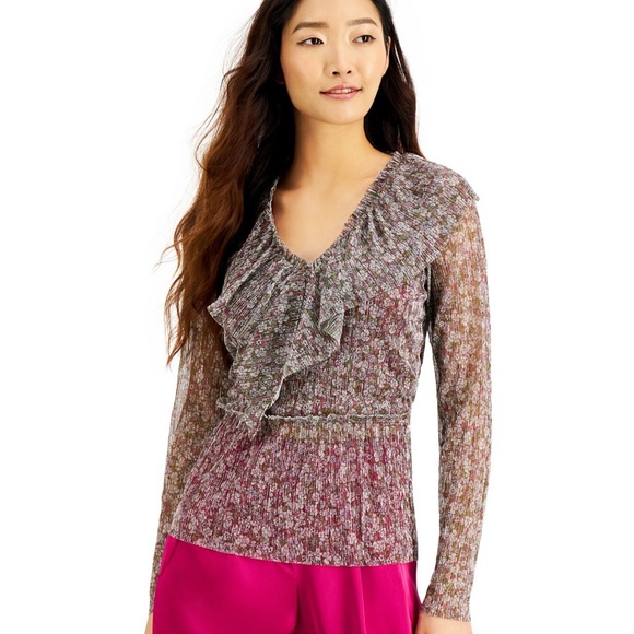 NWT INC International Concepts Ruffled Top - Picture 1 of 12